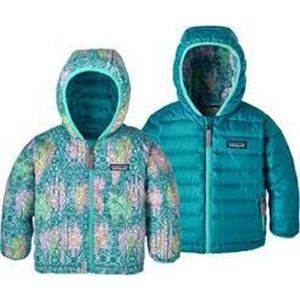 Patagonia Reversible Down Sweater Hoodie Cross Current Elwha Blue